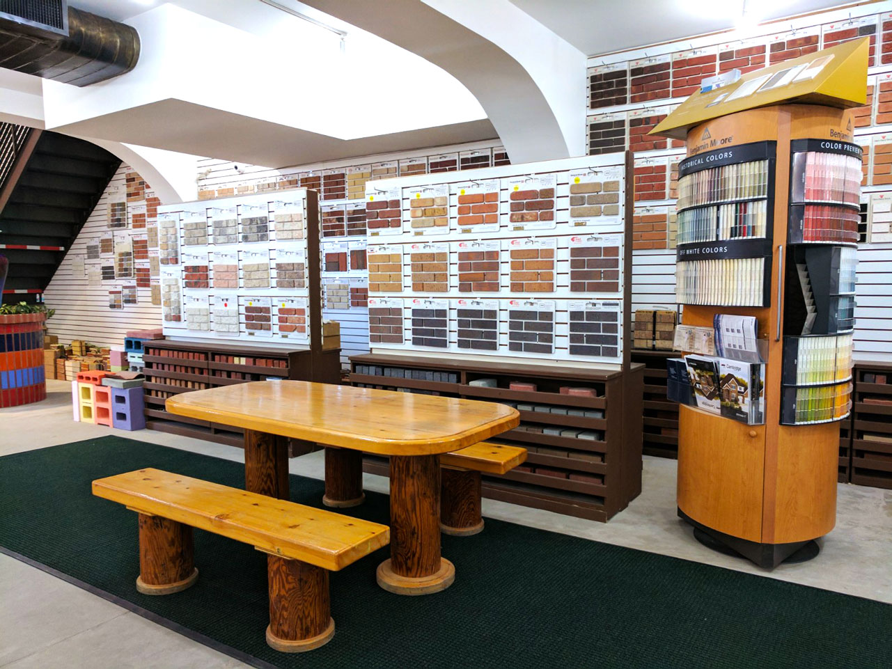 Seating area in the sample showroom