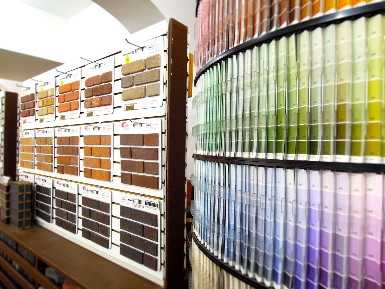 Sample boards and color racks